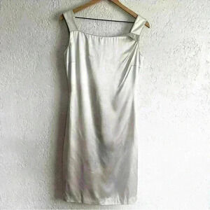 Giorgio Armani gray‎ silk blend sheath dress size 38